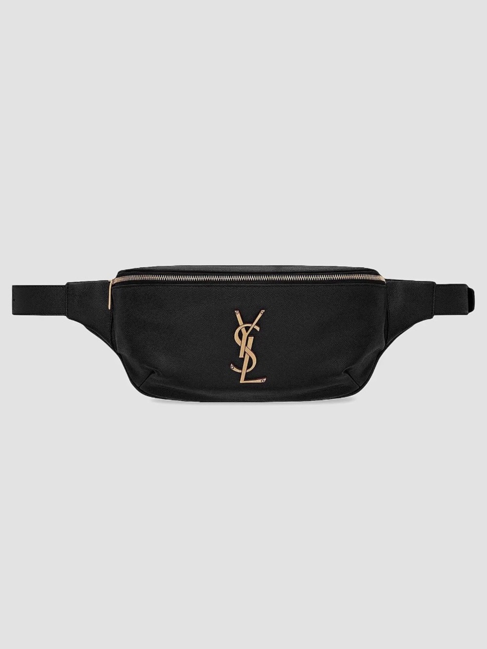 Authentic Saint Laurent Cassandre Classic Belt Bag Black Gold Grain De Poudre